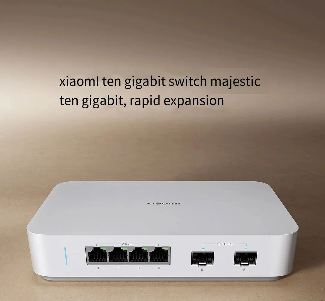 Xiaomi Mi 10 Gigabit Ethernet Switch 10000Mbps Network Switches VLAN Ethernet Splitter Lan Router 4x2.5G Ports RJ45 Hub Switch