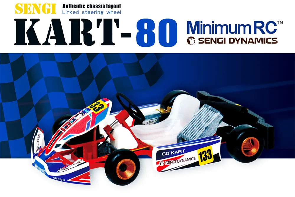MinimumRC Sengi Kart-80 Micro Scale RC Car Go Kart KIT Unassembled Mini Vehicles Models DIY Toys