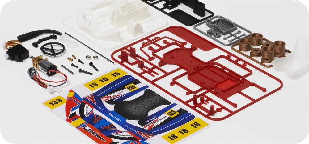 MinimumRC Sengi Kart-80 Micro Scale RC Car Go Kart KIT Unassembled Mini Vehicles Models DIY Toys