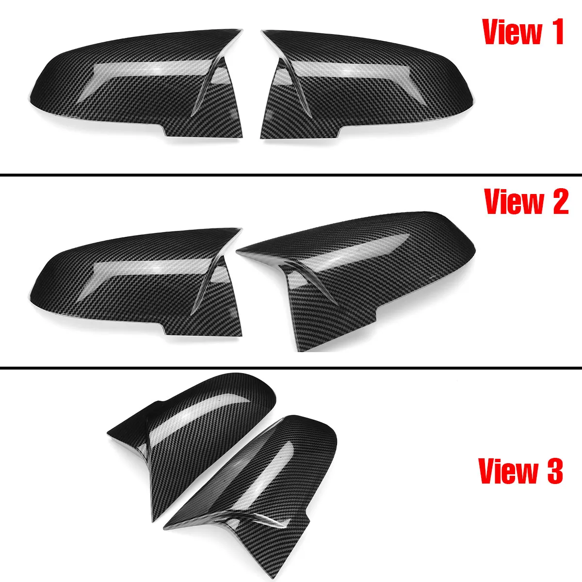 Car Rear View Mirror Cap Cover For BMW F21 F22 F30 F32 F33 F34 F35 F36 E84 2012-2019 Carbon Fiber Look Direct Add-On M-Style