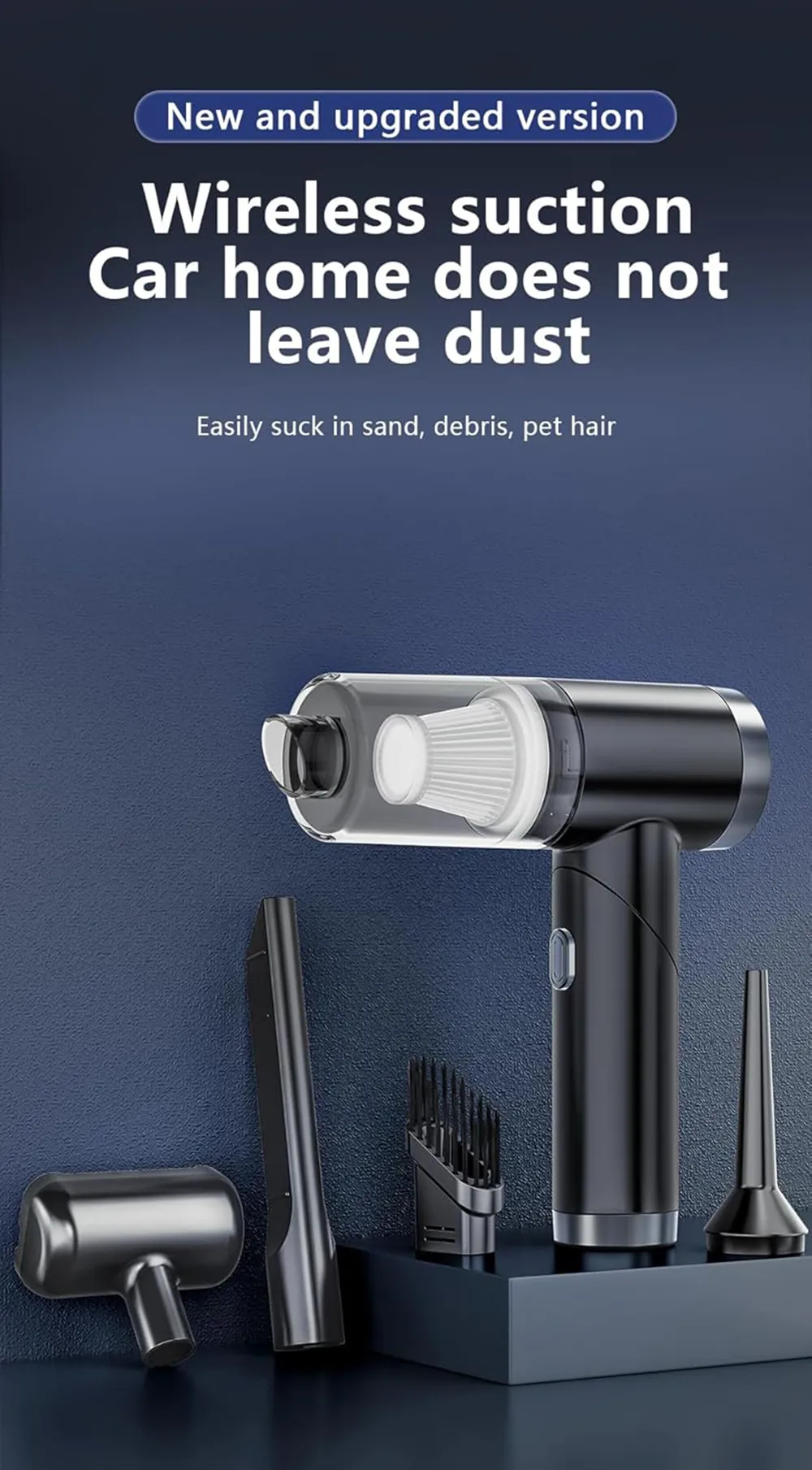 Q108 Portable Wireless Car Vacuum Cleaner Strong Suction Cleaning Machine Mini Handheld Vacuum Cleaner for Car and Home Q108 Portable Wireless Car Vacuum Cleaner Strong Suction Cleaning Machine Mini Handheld Vacuum Cleaner for Car and Home