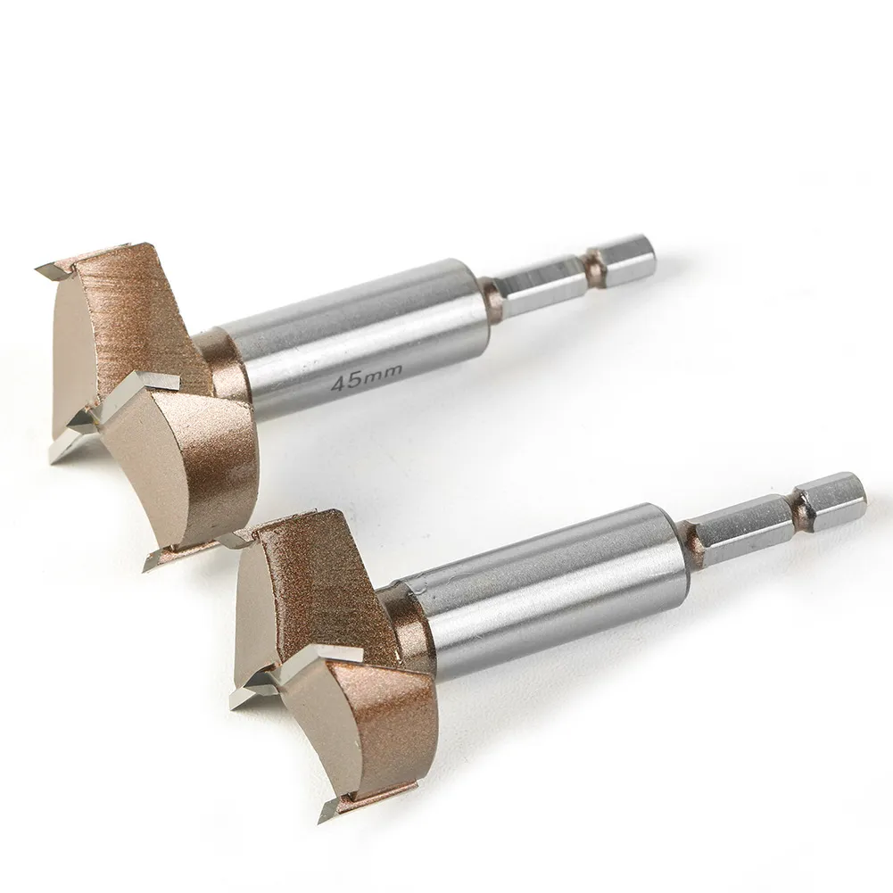 10mm to 50mm Professional Hexagonal Shank Woodworking Hinge Boring Bit Tungsten Carbide Blade Three-Tooth Double Blade Design Multiple Sizes 10mm to 50mm Professional Hexagonal Shank Woodworking Hinge Boring Bit Tungsten Carbide Blade Three-Tooth Double Blade Design Multiple Sizes