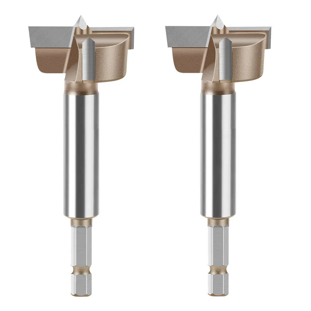 10mm to 50mm Professional Hexagonal Shank Woodworking Hinge Boring Bit Tungsten Carbide Blade Three-Tooth Double Blade Design Multiple Sizes 10mm to 50mm Professional Hexagonal Shank Woodworking Hinge Boring Bit Tungsten Carbide Blade Three-Tooth Double Blade Design Multiple Sizes