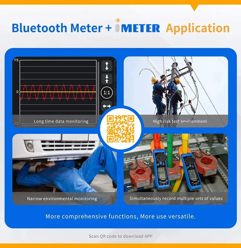 OWON CM2100 CM2100B Digital Clamp Meter 20000 Counts True RMS Bluetooth NCV Auto Ranging AC/DC Current Voltage Tester OWON CM2100 CM2100B Digital Clamp Meter 20000 Counts True RMS Bluetooth NCV Auto Ranging AC/DC Current Voltage Tester