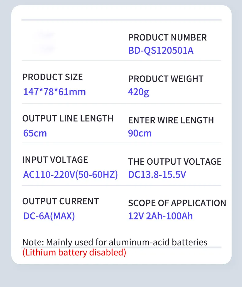 12V Car Battery Charger Full Automatic Stop Nine-Stage Intelligent Pulse Repair Lead-Acid Battery Charger