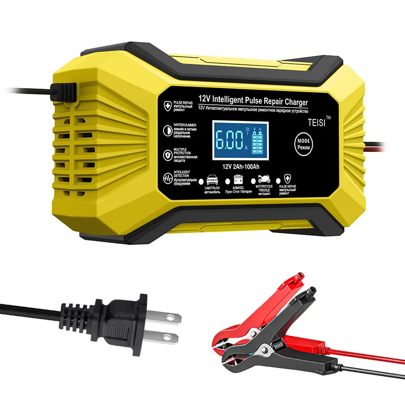 12V Car Battery Charger Full Automatic Stop Nine-Stage Intelligent Pulse Repair Lead-Acid Battery Charger
