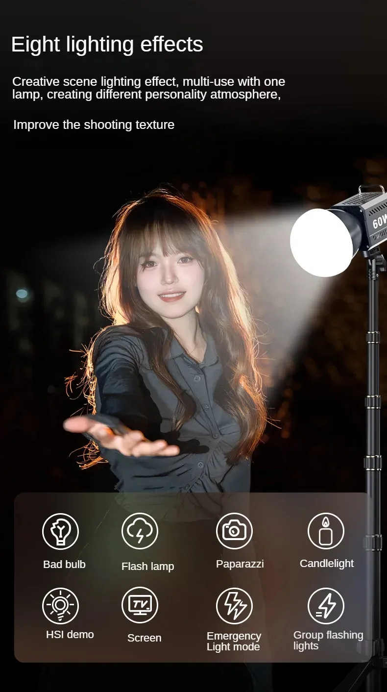 ZU60 60W COB Video Dimmable Light 2700-7500K Handheld Photographic LED Light for Photo Studio Film Camera Shooting Live Streaming ZU60 60W COB Video Dimmable Light 2700-7500K Handheld Photographic LED Light for Photo Studio Film Camera Shooting Live Streaming