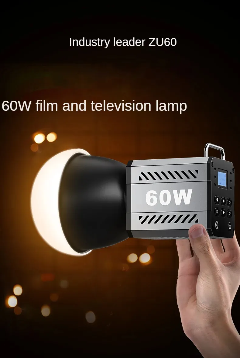 ZU60 60W COB Video Dimmable Light 2700-7500K Handheld Photographic LED Light for Photo Studio Film Camera Shooting Live Streaming ZU60 60W COB Video Dimmable Light 2700-7500K Handheld Photographic LED Light for Photo Studio Film Camera Shooting Live Streaming
