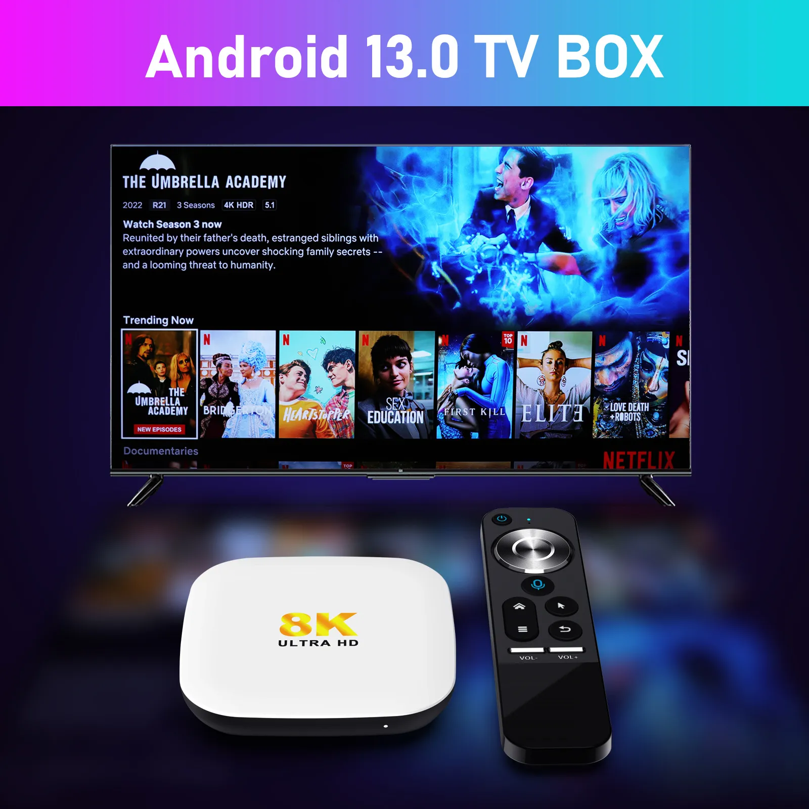 H96Max M2 TV Box 4GB+64GB RK3528 Android 13 Smart TV Box WIFI6 BT5.0 8K AV1 Media Player with 2.4G Voice Remote Control Set Top Box