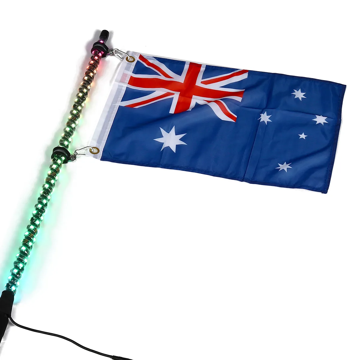 3ft / 4ft / 5ft LED Whip Lights Antenna Flag Pole Quick Release Base For ATV RGB AU UTV