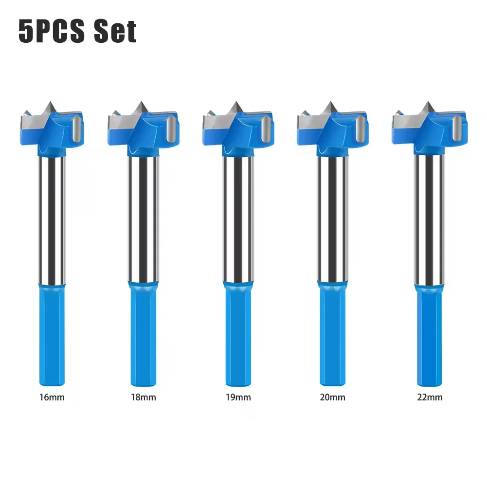 5PCS/14PCS Hex Shank Hinge Boring Drill Bit Set Tungsten Carbide Wood Router Bit Non-stick Coating