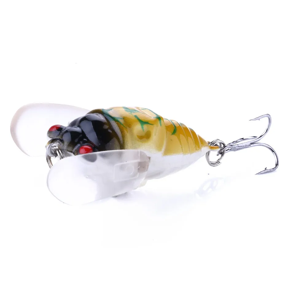 ZANLURE 8PCS Perch Insect Fishing Lures 6.4g 4cm Treble Barb Hooks Artificial Bait for Fishing