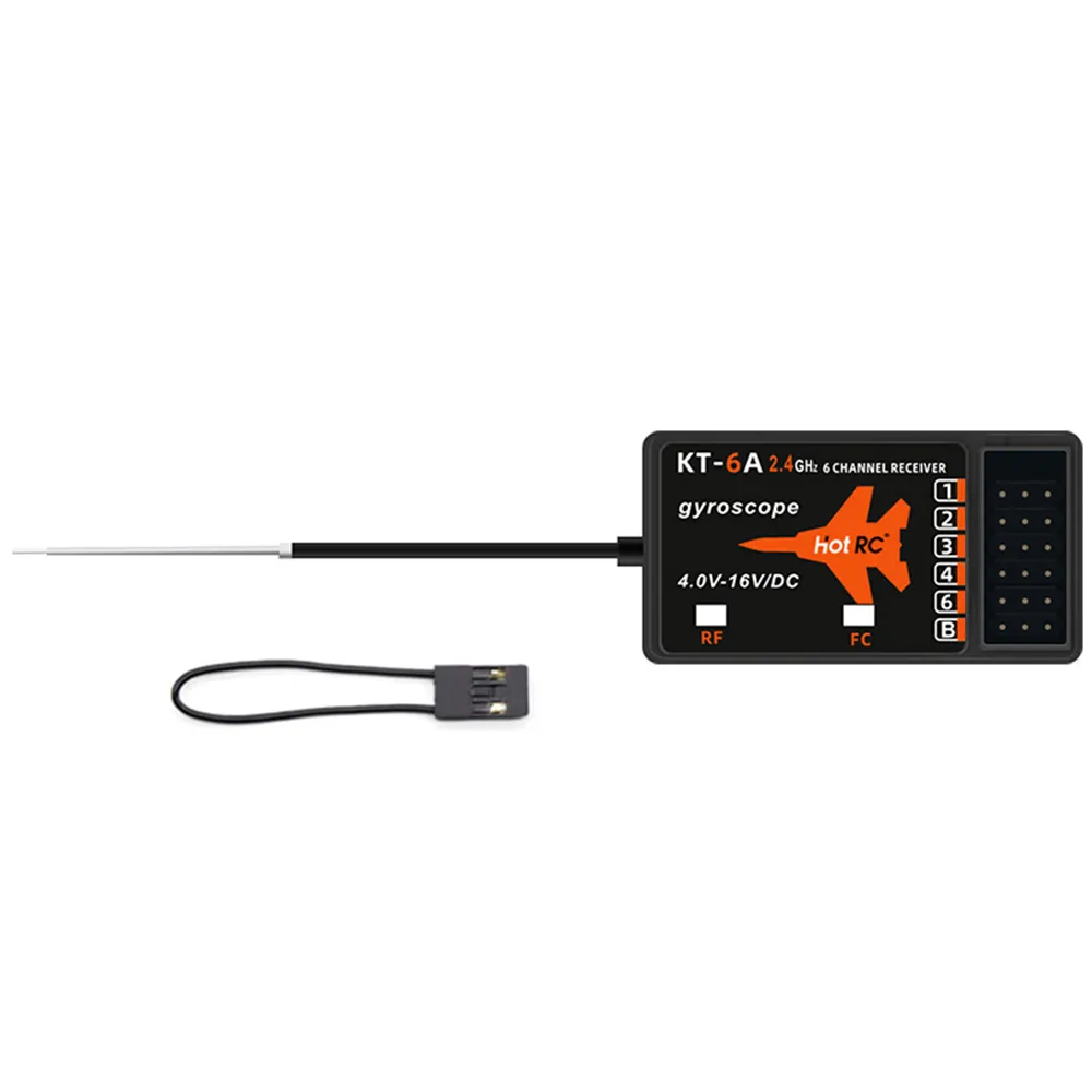 HOTRC KT-6A 2.4GHz 6CH PWM Receiver With Gyroscope for Mini RC Planes RC Car Boat
