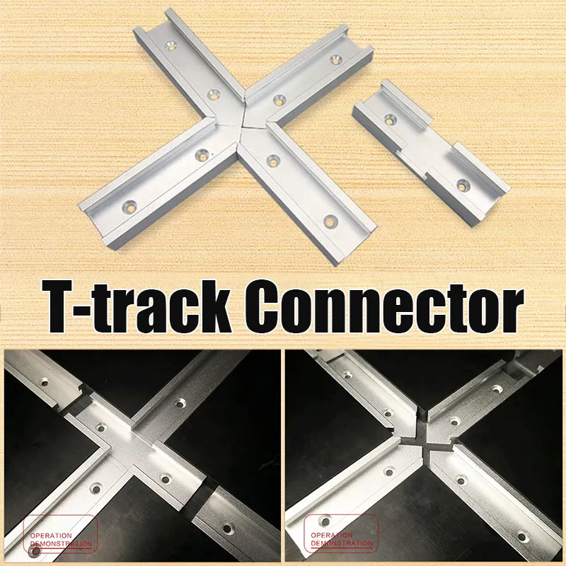 100mm 200mm T-Track Intersection Kit with Predrilled Mounting Holes for Universal T-Track for Woodworking Jigs and Fixtures 100mm 200mm T-Track Intersection Kit with Predrilled Mounting Holes for Universal T-Track for Woodworking Jigs and Fixtures