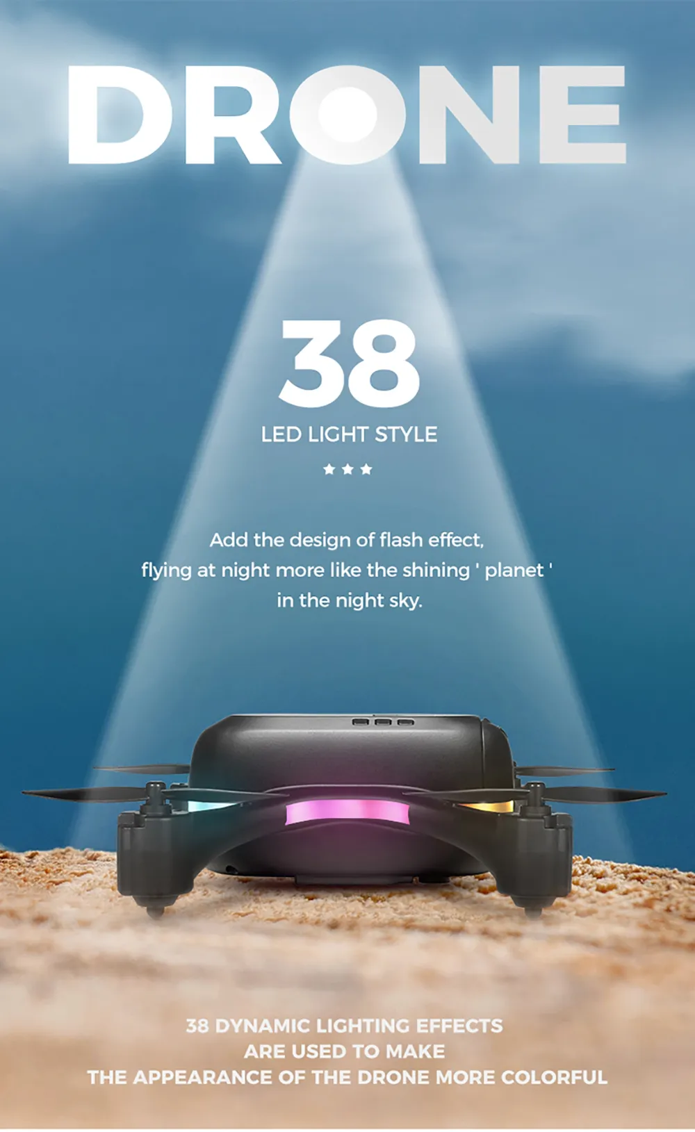 FUQI MODEL H28 WiFi FPV with HD Dual Camera Switchable Integrated Storage Optical Flow Hover Highlight LED Racing Light RC Toys Drone Quadcopter RTF