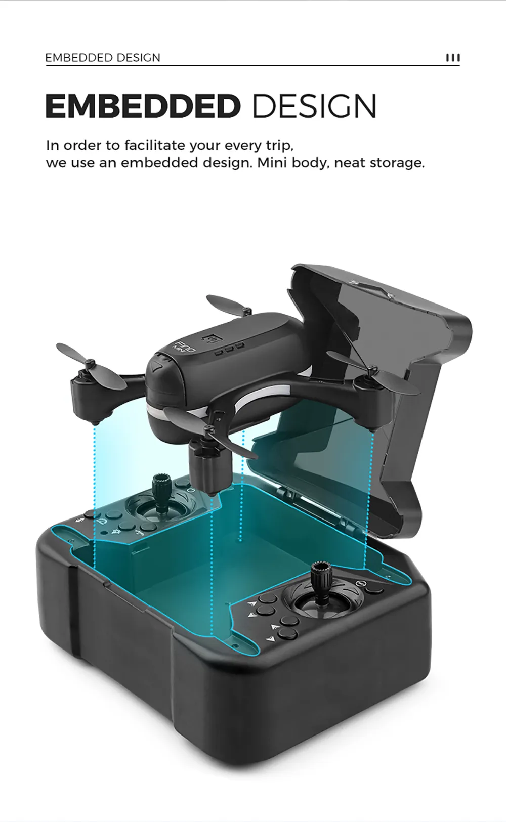 FUQI MODEL H28 WiFi FPV with HD Dual Camera Switchable Integrated Storage Optical Flow Hover Highlight LED Racing Light RC Toys Drone Quadcopter RTF
