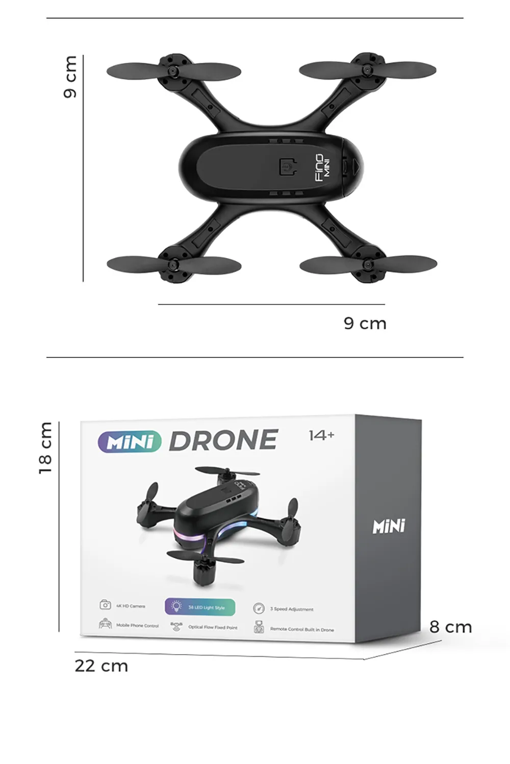 FUQI MODEL H28 WiFi FPV with HD Dual Camera Switchable Integrated Storage Optical Flow Hover Highlight LED Racing Light RC Toys Drone Quadcopter RTF