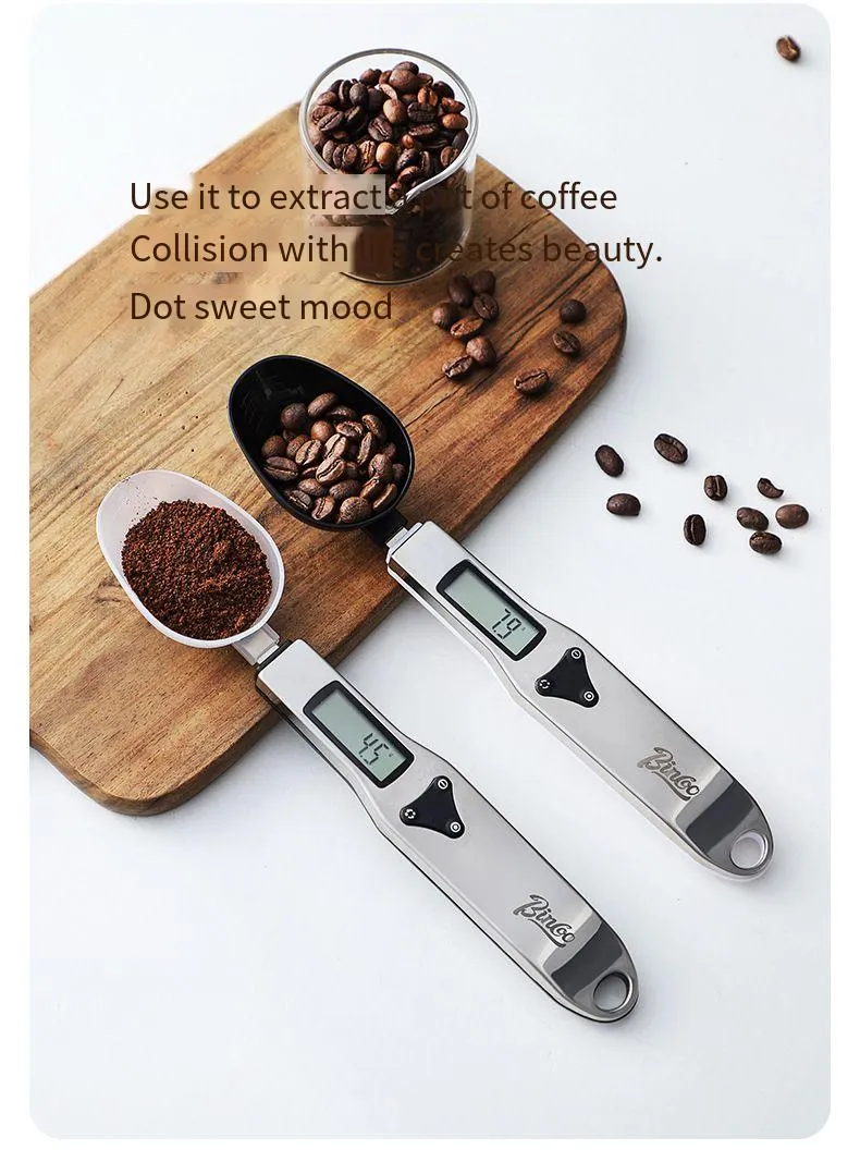 Bincoo Digital Spoon Scale High-precision 0.1g~500g Switchable Stainless Steel Measuring Spoon Baking Food Electronic Kitchen Scale