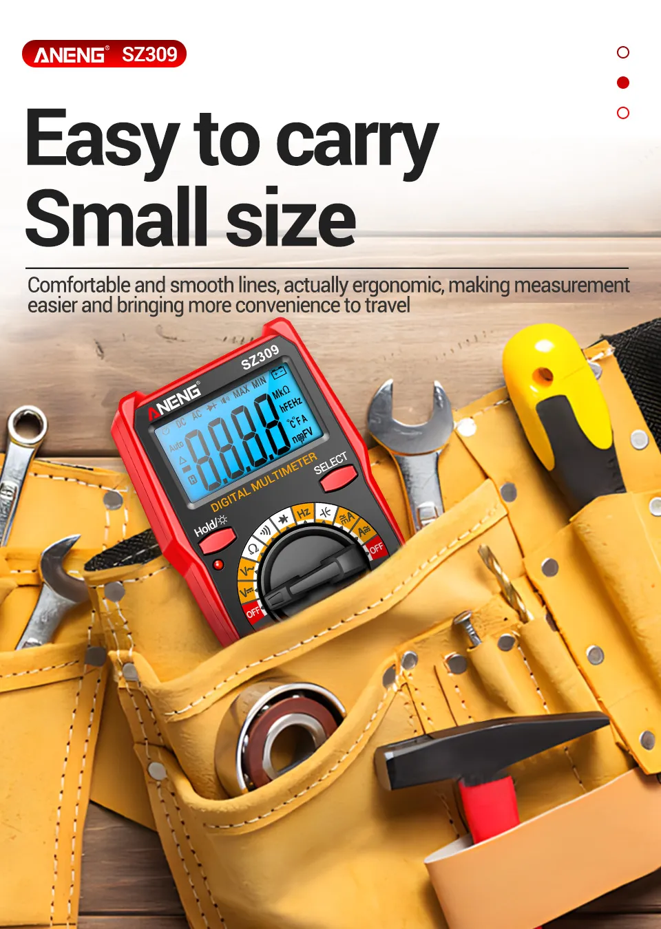 ANENG SZ309 SZ309pro Digital Multimeter AC DC Voltage Current Tester 600V 10A Resistance Capacitance Frequency Measurement Backlit Display Portable ANENG SZ309 SZ309pro Digital Multimeter AC DC Voltage Current Tester 600V 10A Resistance Capacitance Frequency Measurement Backlit Display Portable