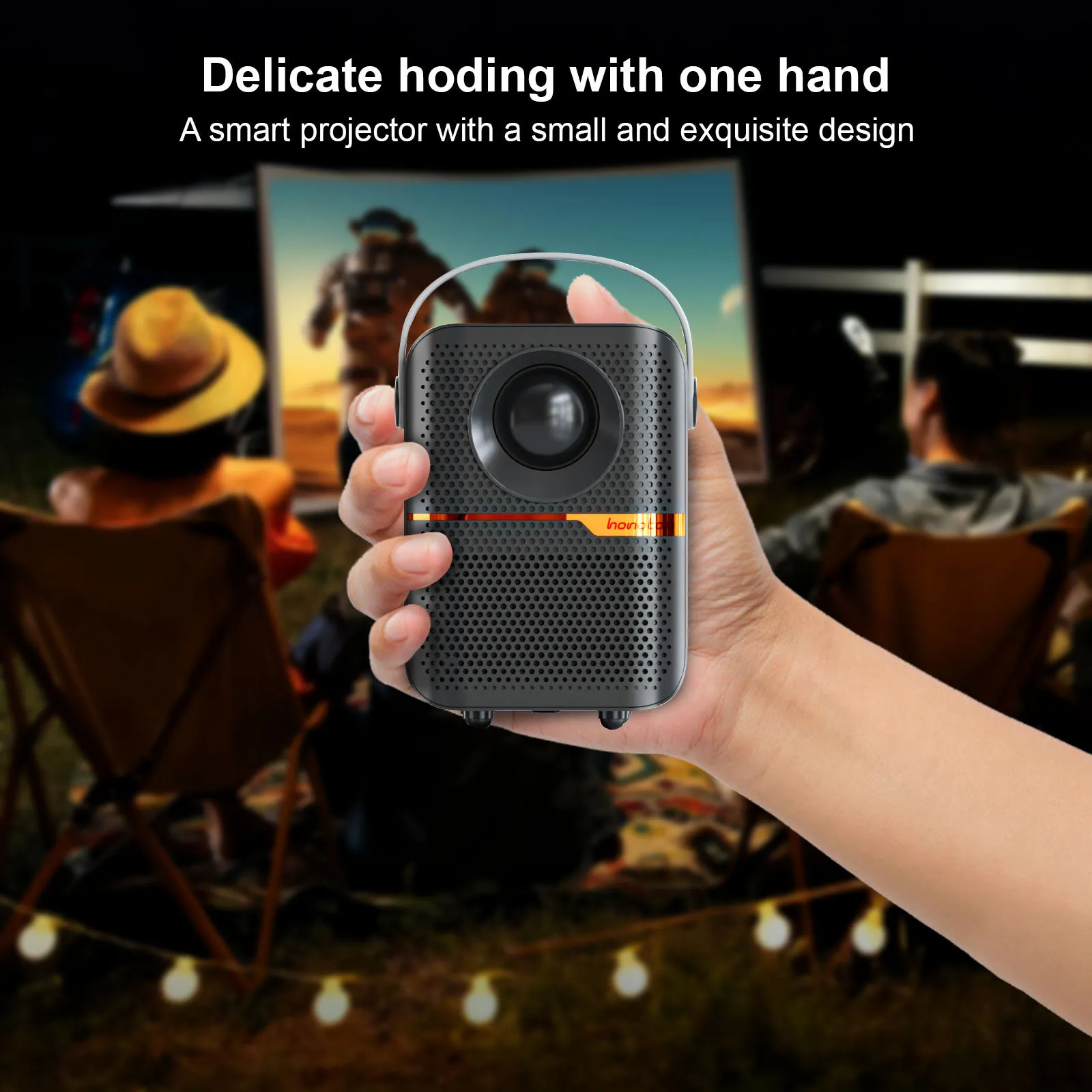 P10 Smart 4K Wifi Portable 1080P LED Projector with Remote Electronic Focusing 4-points Keystone Correction Built-in Stereo Speaker Smart Home Theater Video Player