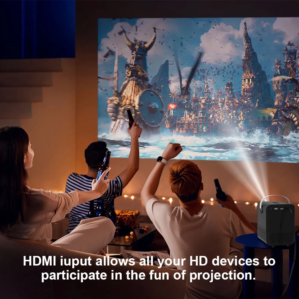 P10 Smart 4K Wifi Portable 1080P LED Projector with Remote Electronic Focusing 4-points Keystone Correction Built-in Stereo Speaker Smart Home Theater Video Player