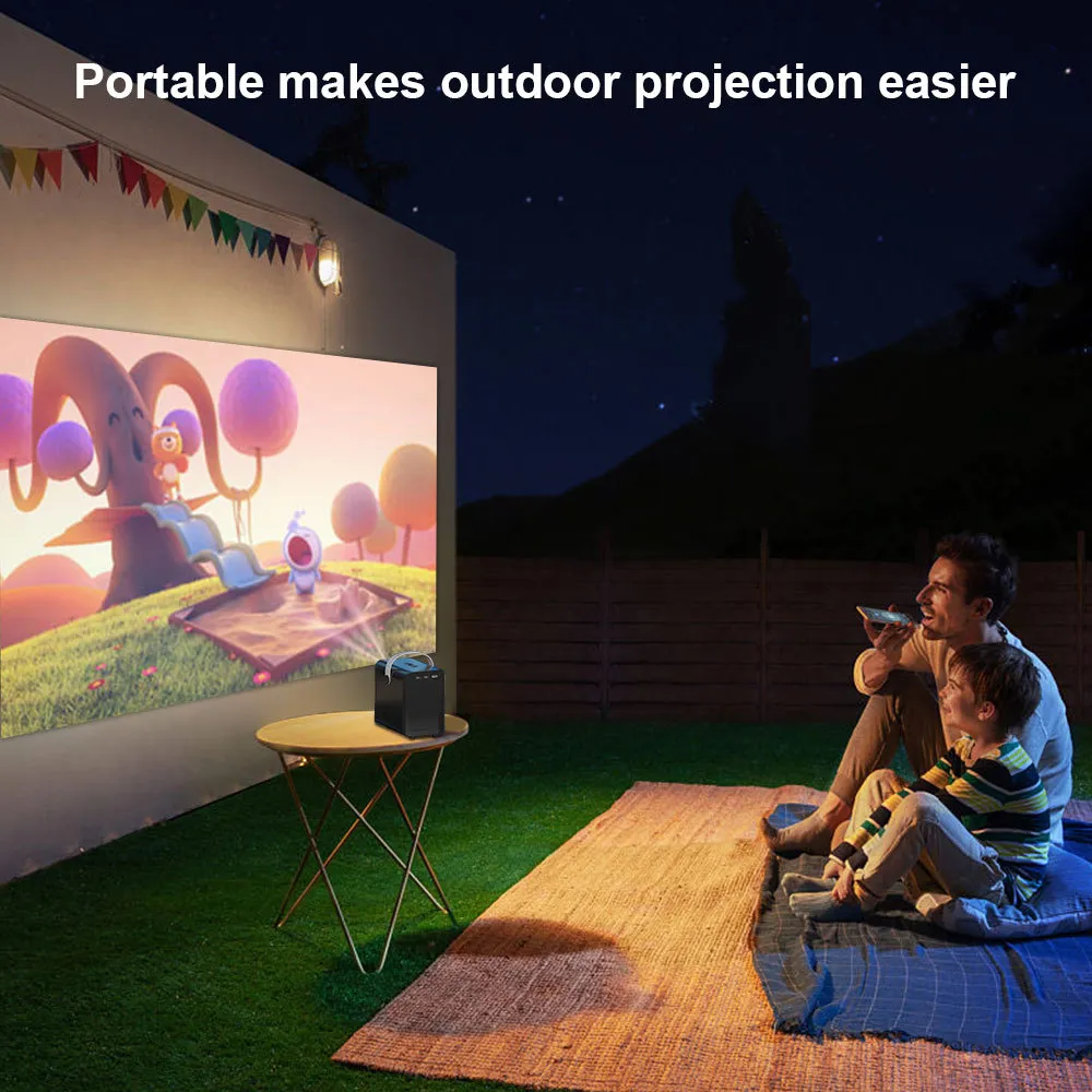 P10 Smart 4K Wifi Portable 1080P LED Projector with Remote Electronic Focusing 4-points Keystone Correction Built-in Stereo Speaker Smart Home Theater Video Player
