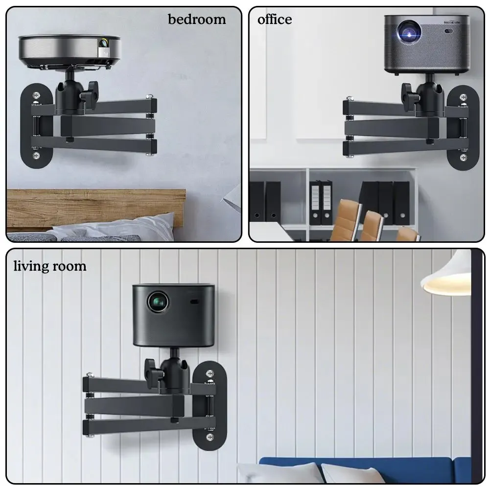 Universal Wall Mounted Projector Bracket Strong Load-bearing Capacity Adjustable Wall Ceiling Bracket Holder for Bedside Office