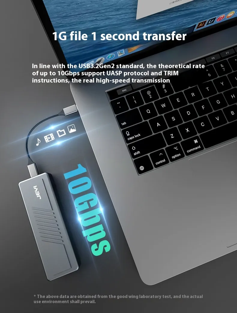 JEYI i9 磁吸 M.2 NVMe SSD 外殼鋁合金外殼 10Gbps Type-C3.1 Gen2 外接固態硬碟 內建 PWM 風扇 支援 2230/2242/2280 行動硬碟盒