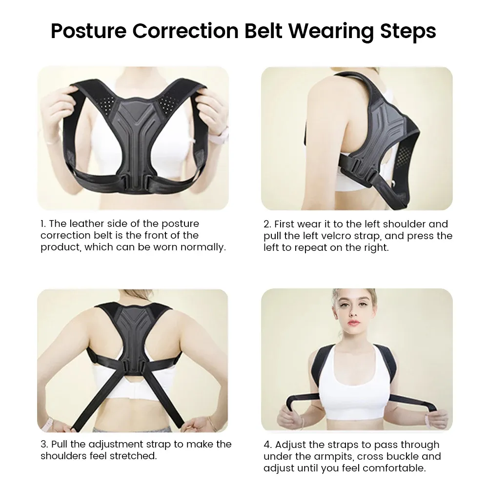KALOAD Adjustable Back Shoulder Posture Corrector Belt Clavicle Spine Support for Home Office Sport Upper Back Neck Brace
