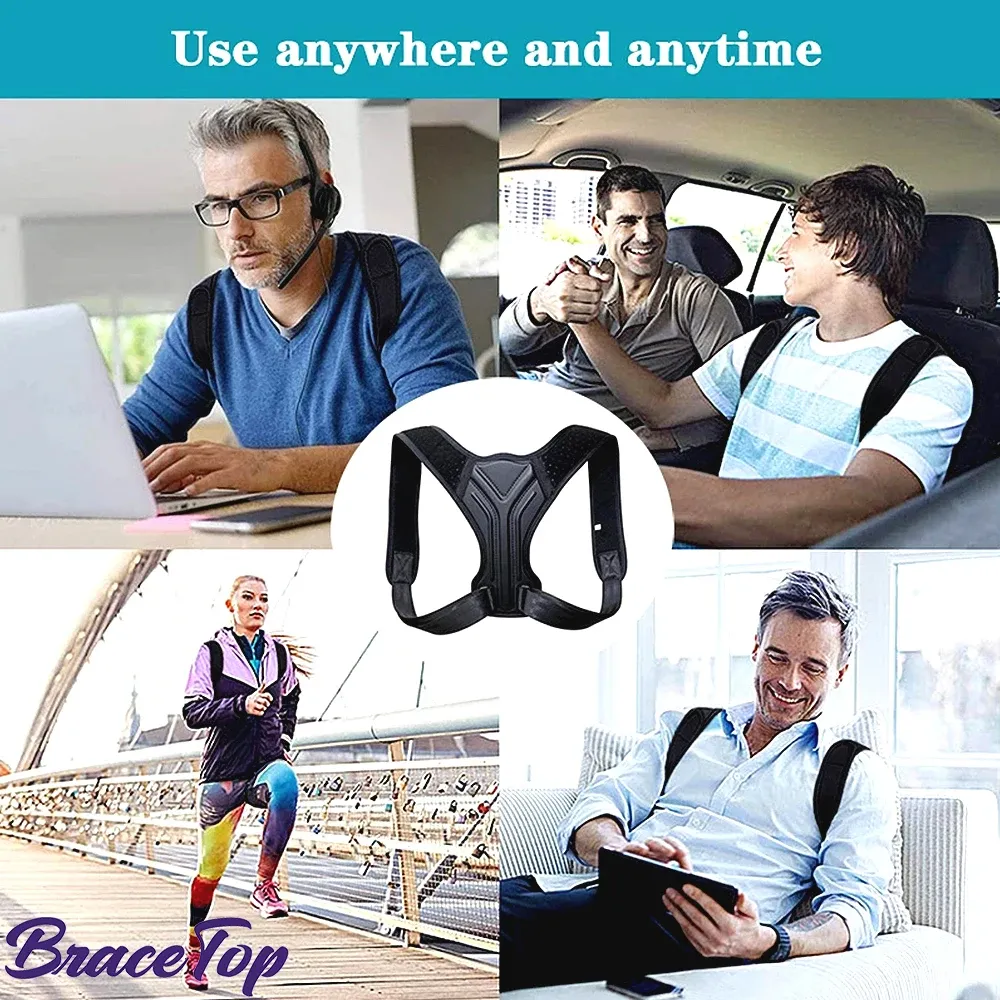 KALOAD Adjustable Back Shoulder Posture Corrector Belt Clavicle Spine Support for Home Office Sport Upper Back Neck Brace