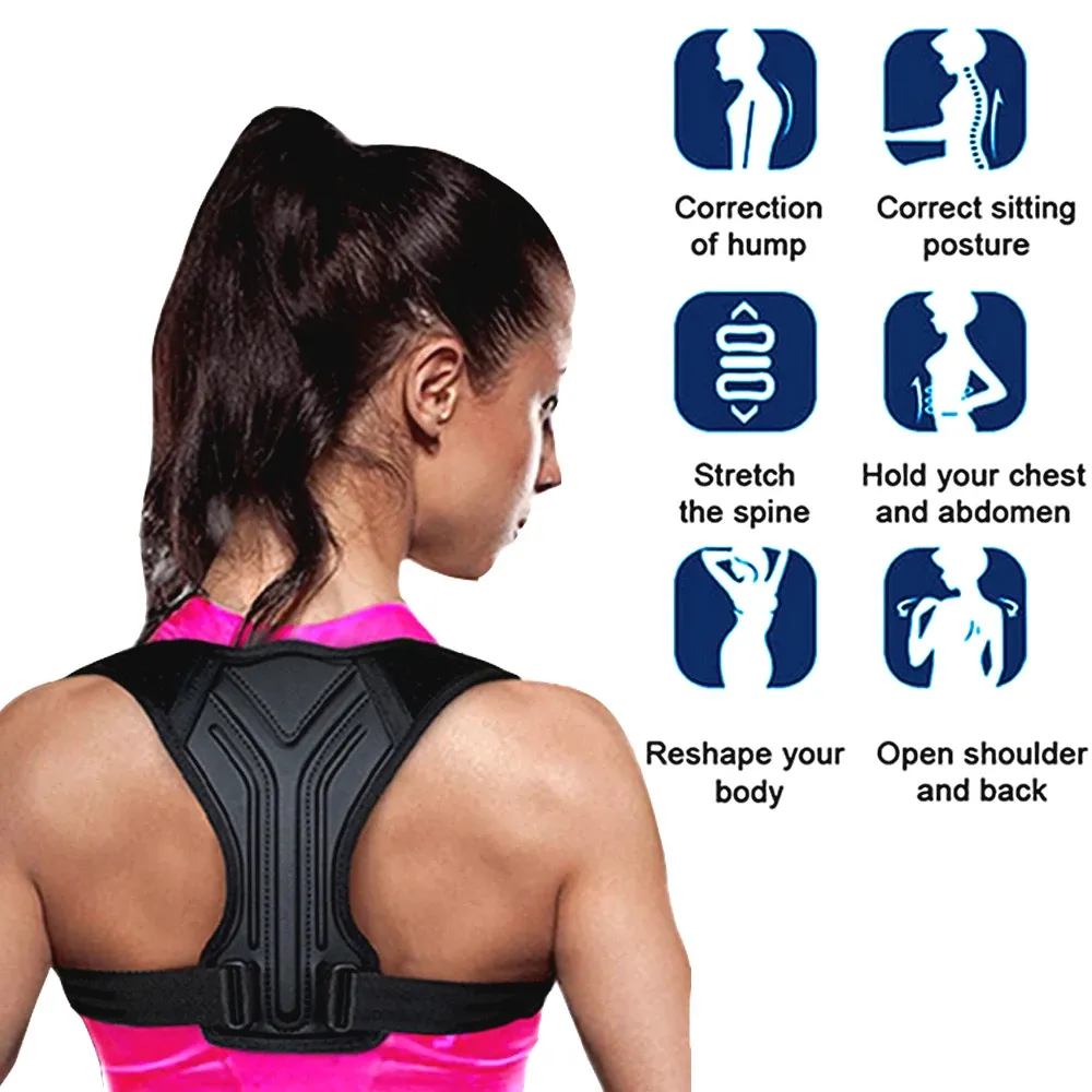 KALOAD Adjustable Back Shoulder Posture Corrector Belt Clavicle Spine Support for Home Office Sport Upper Back Neck Brace