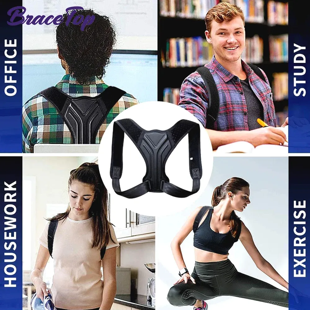 KALOAD Adjustable Back Shoulder Posture Corrector Belt Clavicle Spine Support for Home Office Sport Upper Back Neck Brace