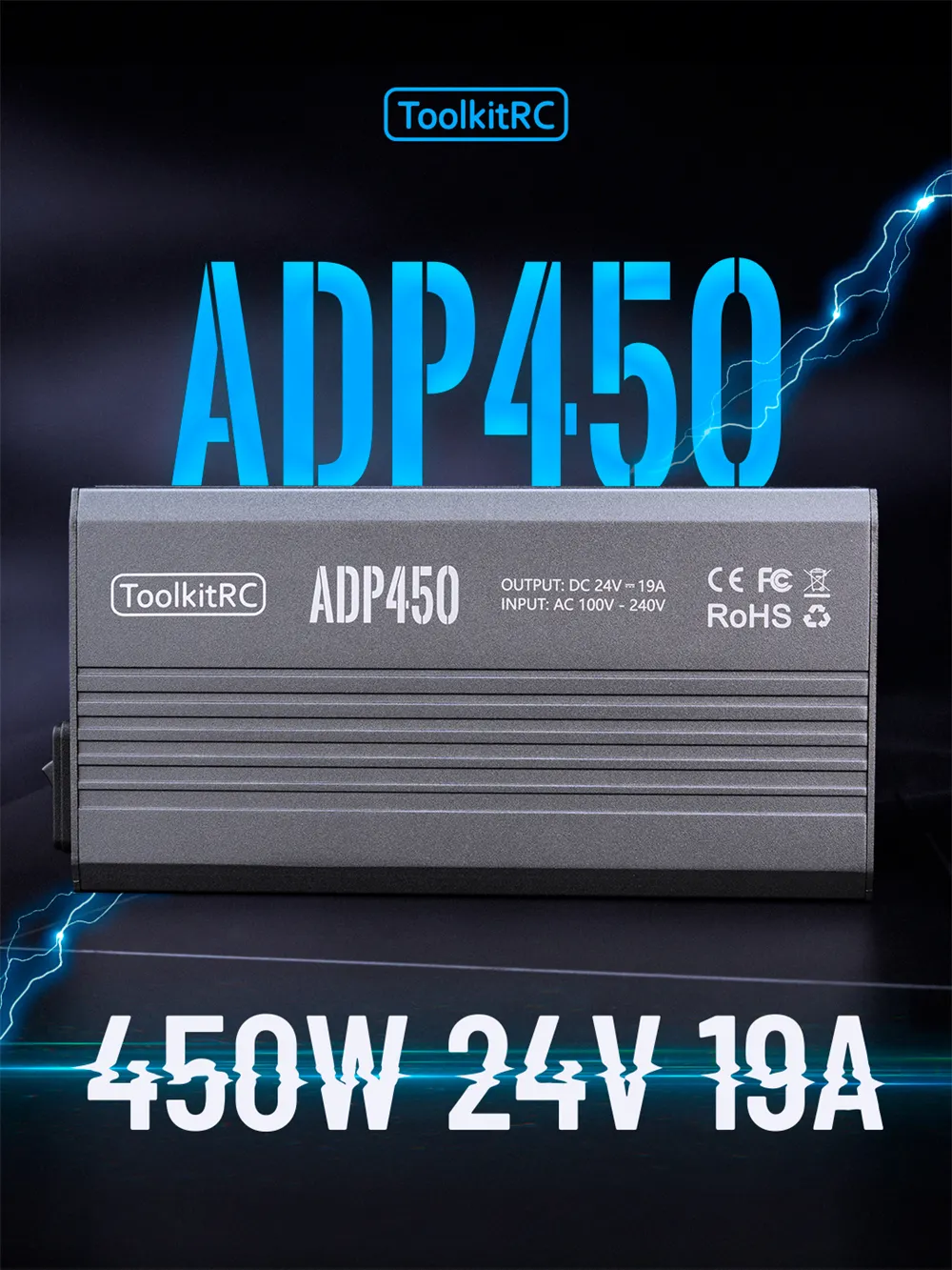 ToolkitRC ADP450 AC 450W 24V 19A XT60 Output Adapter for ToolkitRC M8D M6D M8P M9 Charger ToolkitRC ADP450 AC 450W 24V 19A XT60 Output Adapter for ToolkitRC M8D M6D M8P M9 Charger
