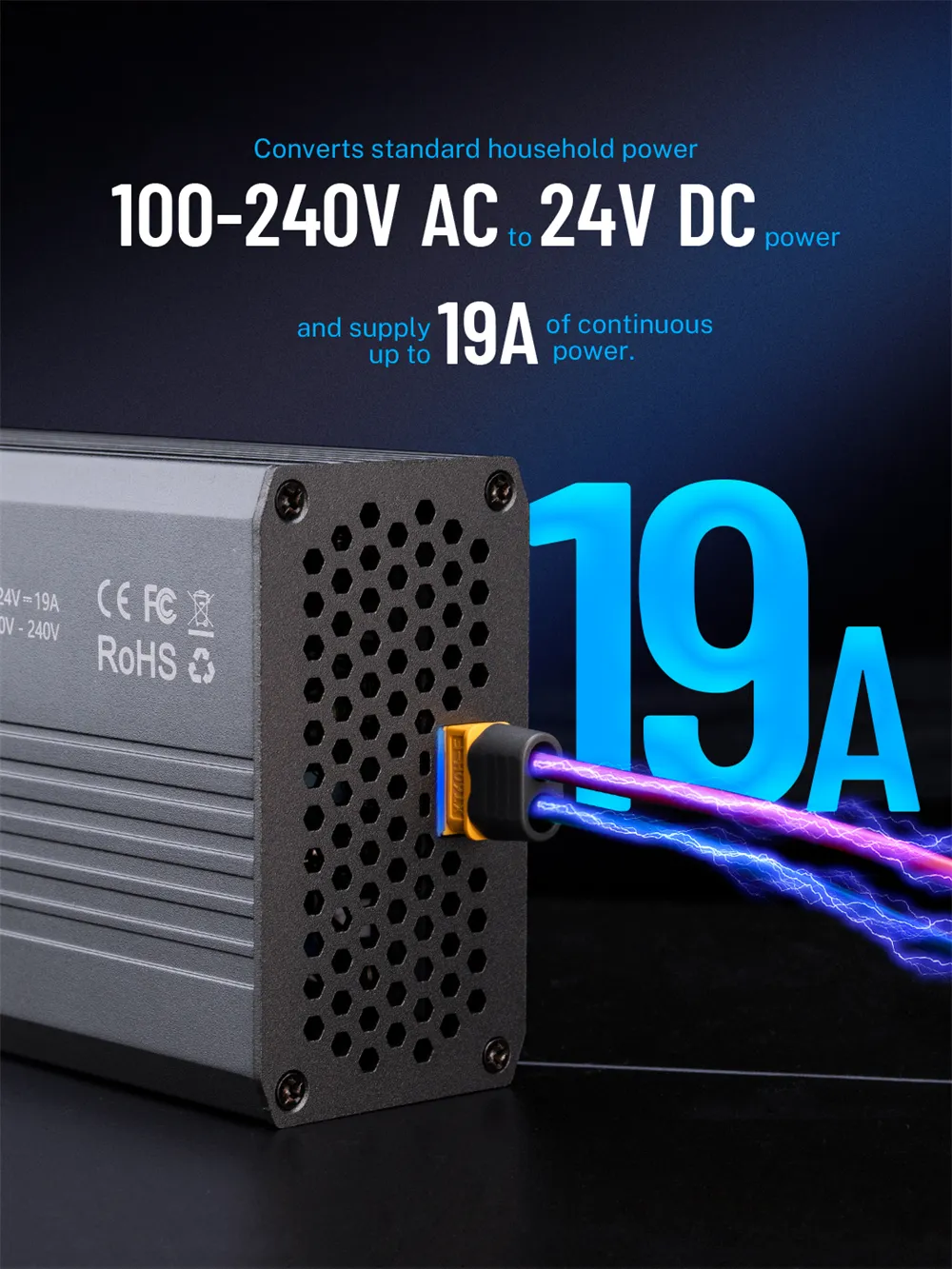 ToolkitRC ADP450 AC 450W 24V 19A XT60 Output Adapter for ToolkitRC M8D M6D M8P M9 Charger ToolkitRC ADP450 AC 450W 24V 19A XT60 Output Adapter for ToolkitRC M8D M6D M8P M9 Charger