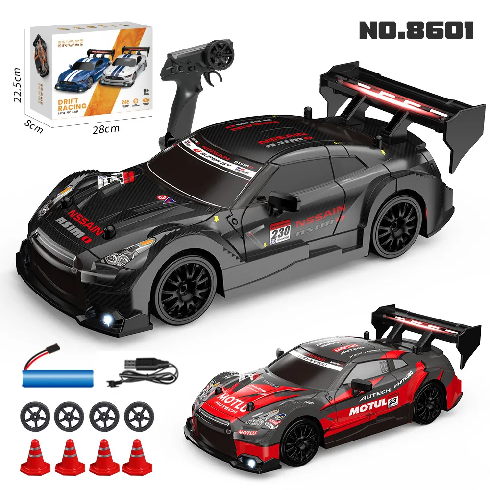 ENOZE 8601 8602 RTR 1/24 2.4G 4WD 30km/h Drift RC Car GTR High Speed Racing LED Light On-Road Vehicles Models Toys