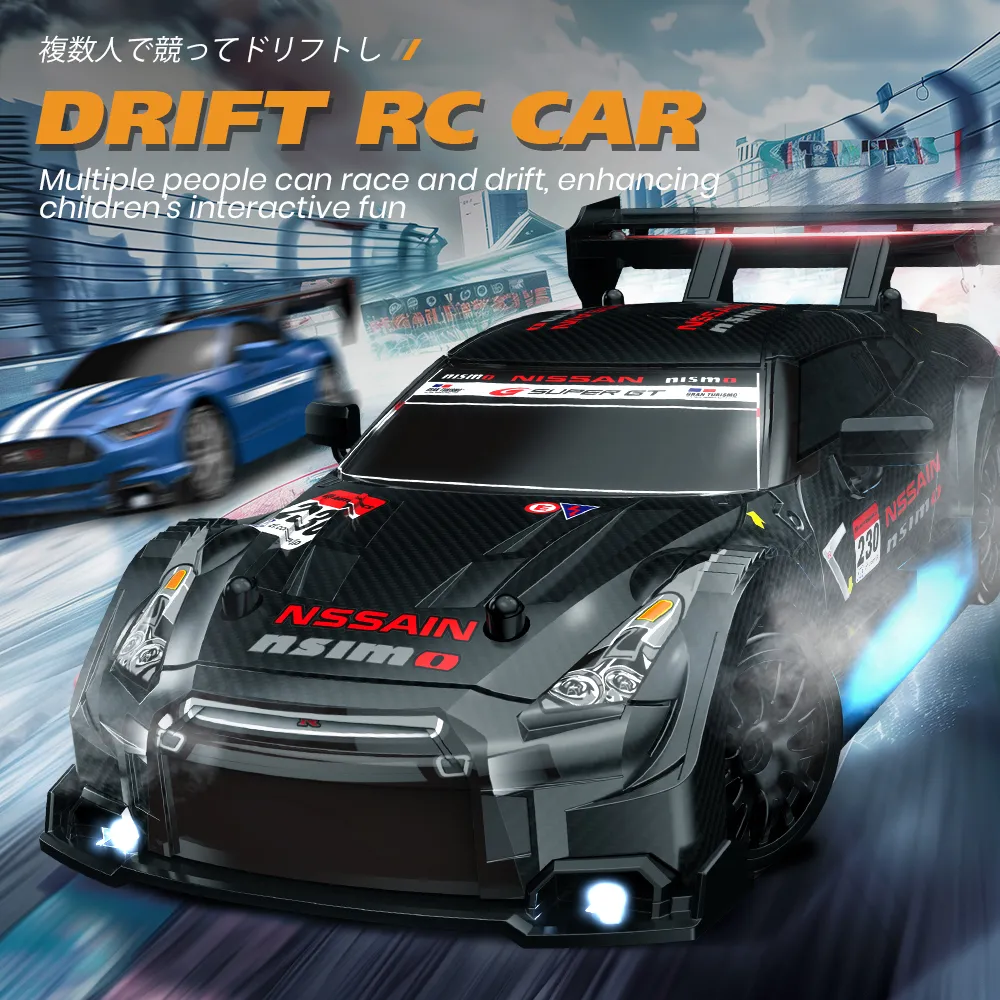 ENOZE 8601 8602 RTR 1/24 2.4G 4WD 30km/h Drift RC Car GTR High Speed Racing LED Light On-Road Vehicles Models Toys