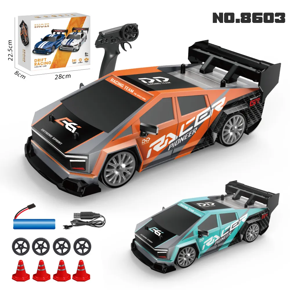 ENOZE 8603 8604 RTR 1/24 2.4G 4WD 30km/h Drift RC Car Tesla AE86 High Speed Racing LED Light On-Road Vehicles Models Toys