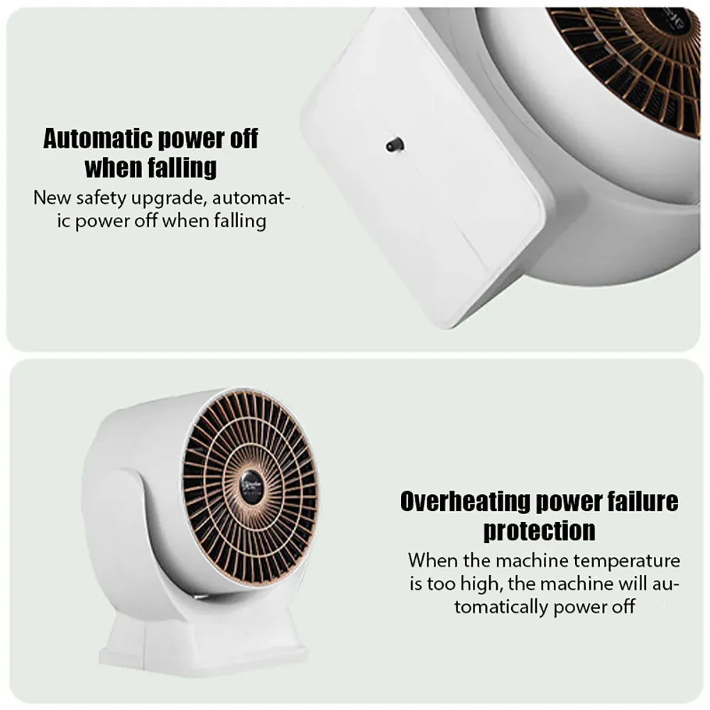 650W Electric Heater with Rapid Heating Intelligent Temperature Control Overheat Protection for Home Office Use