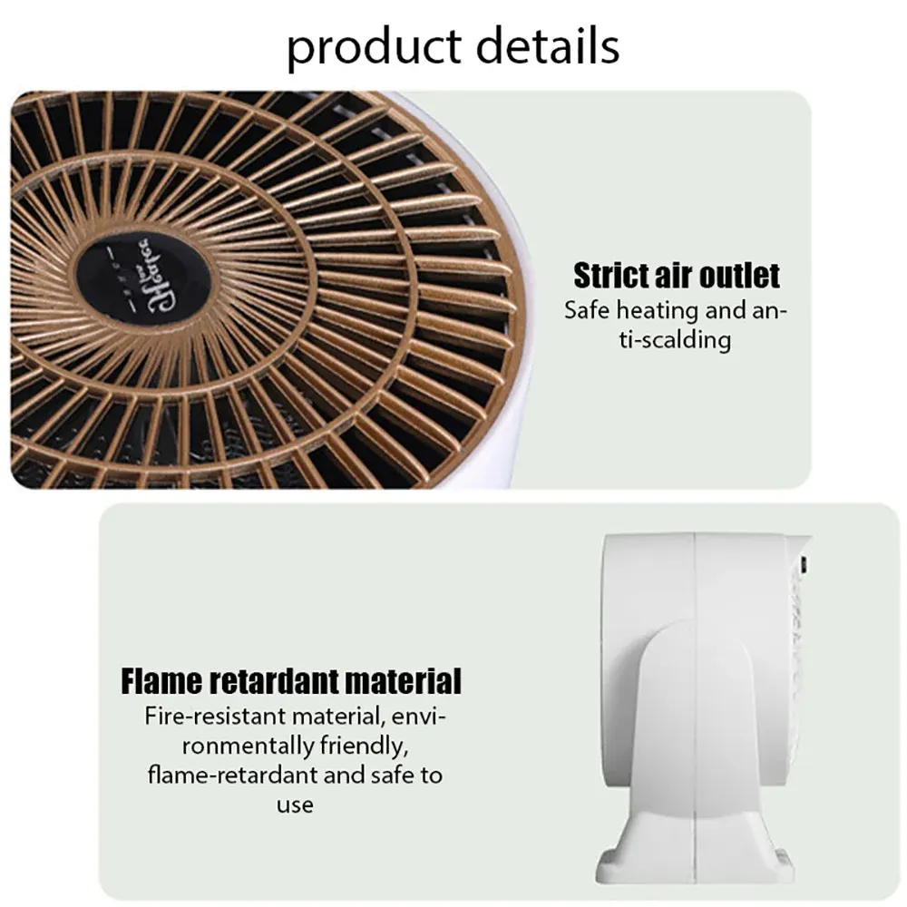 650W Electric Heater with Rapid Heating Intelligent Temperature Control Overheat Protection for Home Office Use