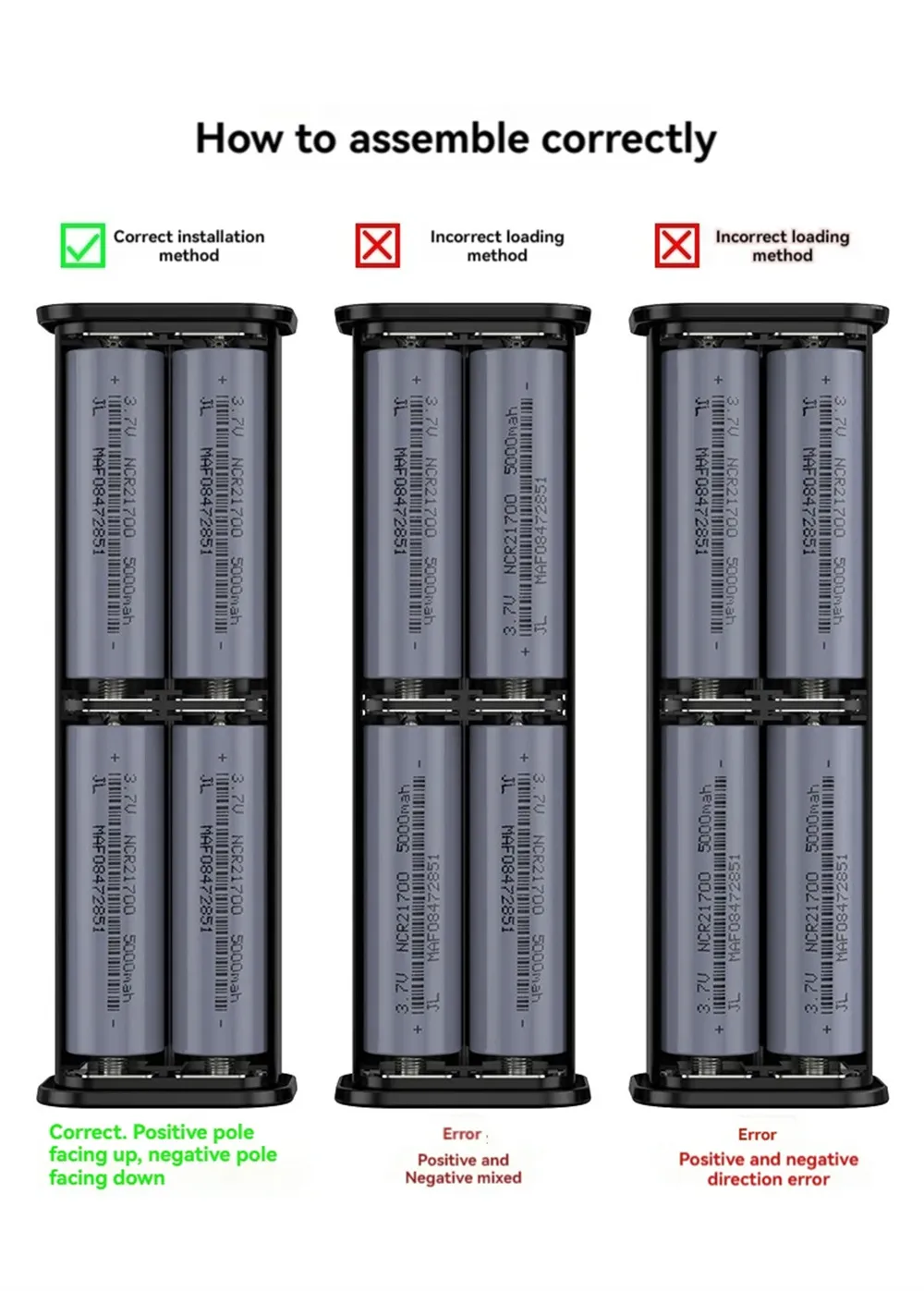 21700 Battery Storage Box 4 Slots DIY Power Bank Box for 21700 Charger Dual USB Output Type-C Input Battery Holder Case