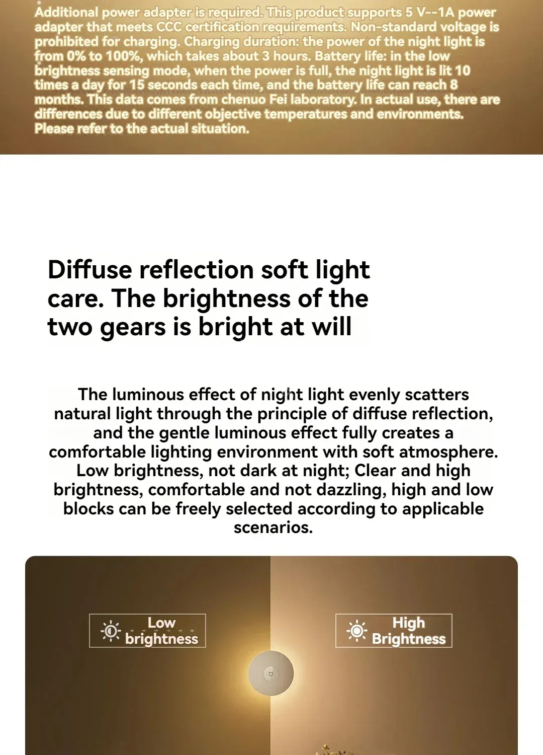 Xiaomi Mijia Night Light 3 With Motion Sensor & Light Sensor 600mah Rechargeable Adjustable Brightness Night Lamp