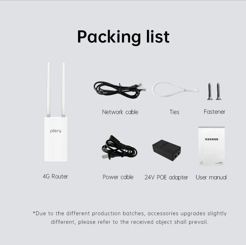 PLERY R724 300Mbps Outdoor 4G Router with 4*5dBi Antenna IP66 Waterproof Support Nano SIM Card 2.4GHz Wireless LTE Security Routers