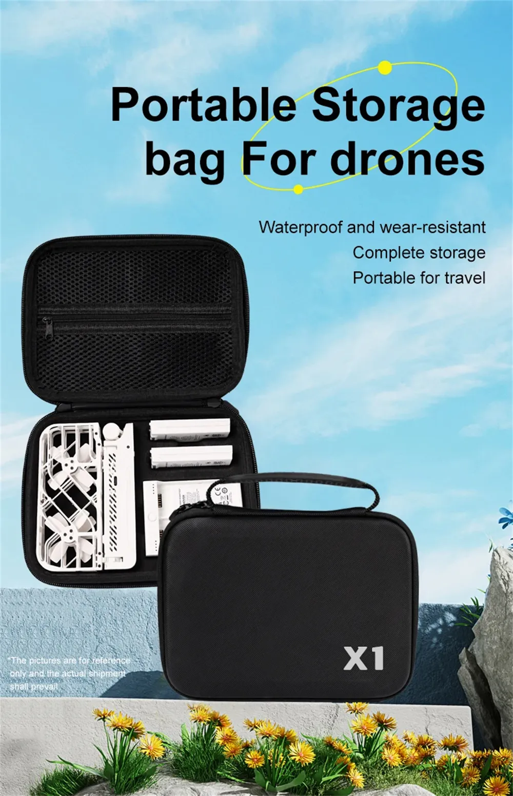 Portable Waterproof Storage Bag Handbag Carrying Box Case for HoverAir X1 Airselfie RC Drone Quadcopter