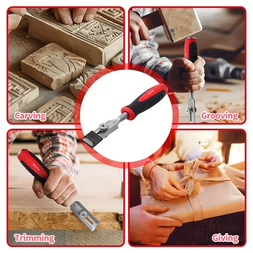 9 Inch Wood Carving Chisel Chrome Vanadium Steel Ergonomic Handle for DIY Woodworking Sharp Cutting Edge Versatile Tool
