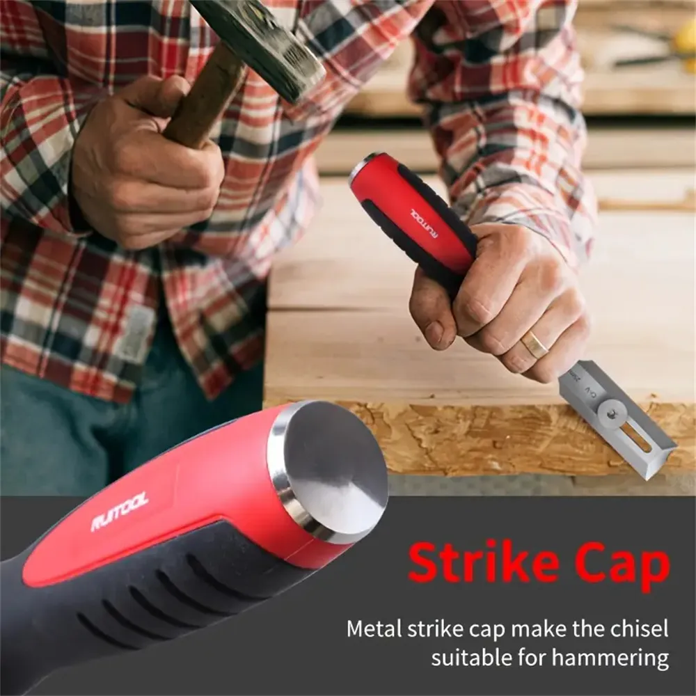 9 Inch Wood Carving Chisel Chrome Vanadium Steel Ergonomic Handle for DIY Woodworking Sharp Cutting Edge Versatile Tool