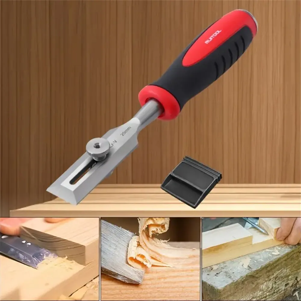 9 Inch Wood Carving Chisel Chrome Vanadium Steel Ergonomic Handle for DIY Woodworking Sharp Cutting Edge Versatile Tool