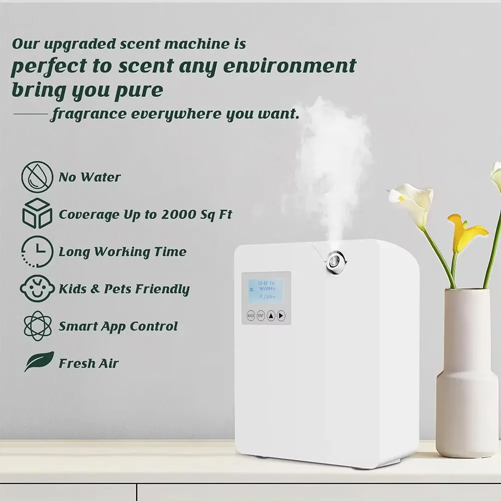Bluetooth Smart Scent Diffuser Hotel Air Freshener Scent Diffuser Cover 300mL for Home Scent Dispenser Electronic Scent 300-400m³ Coverage