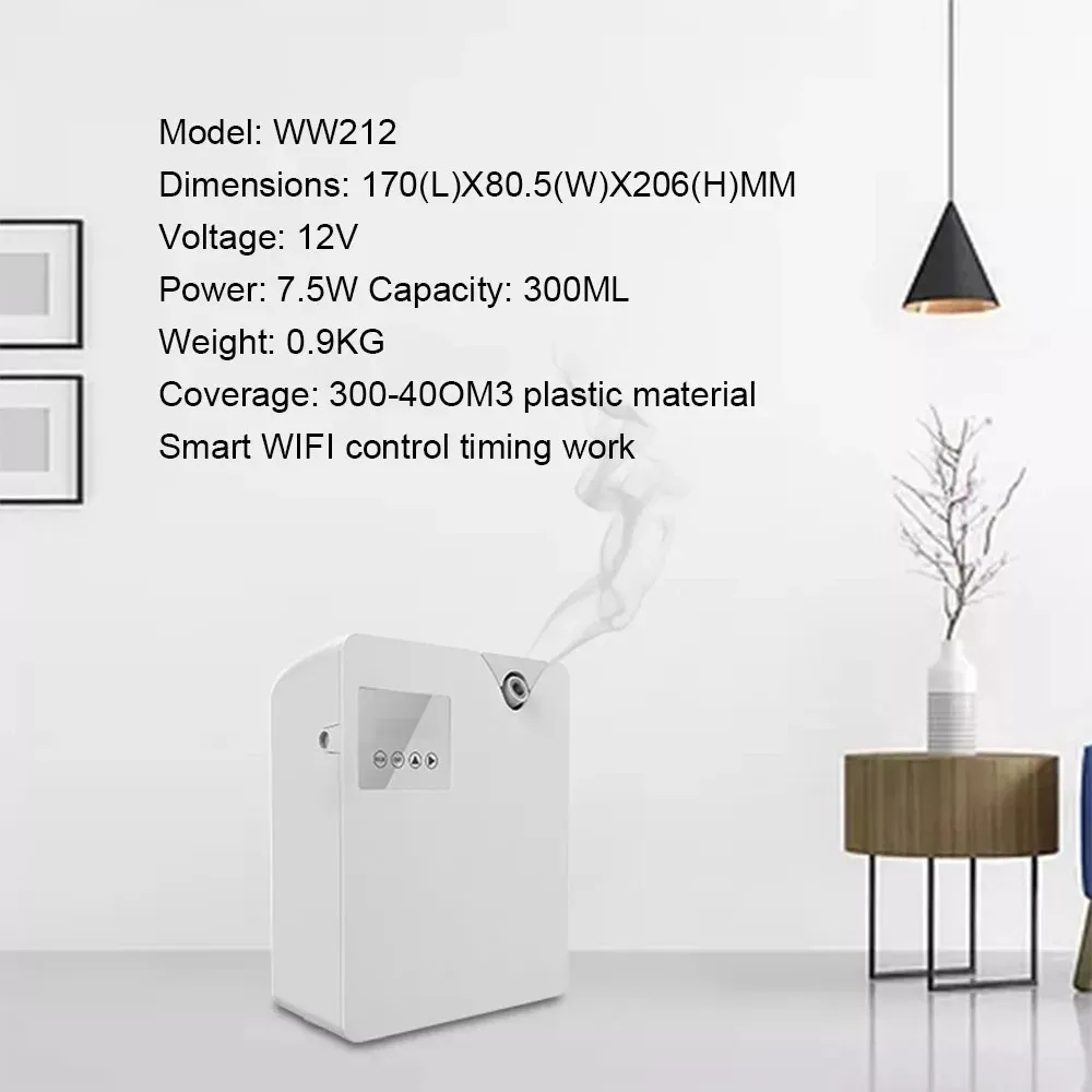 Bluetooth Smart Scent Diffuser Hotel Air Freshener Scent Diffuser Cover 300mL for Home Scent Dispenser Electronic Scent 300-400m³ Coverage