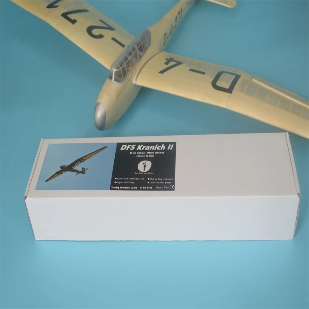 Tony Ray's AeroModel Mini Kranich 1/12 1498mm Wingspan Balsa Wood RC Airplane Fixed Wing KIT Tony Ray's AeroModel Mini Kranich 1/12 1498mm Wingspan Balsa Wood RC Airplane Fixed Wing KIT