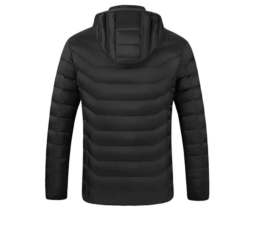 2 Zone Electric Heated Jacket Winter Intelligent USB Rechargeable Heating Cotton Coat Motorcycle Winter Smart Jacket